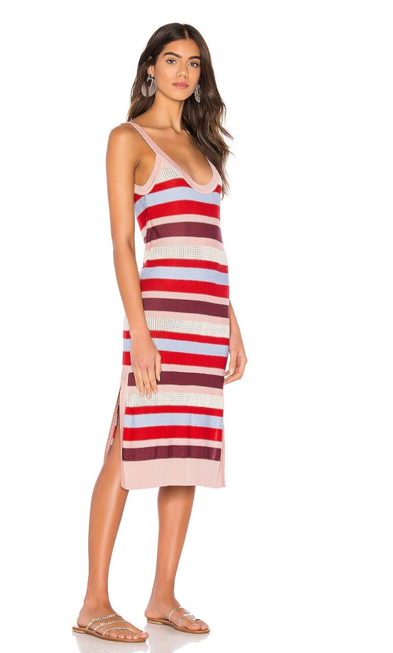 SUBOO Midsummer Knitted Stripe Midi Dress // Small